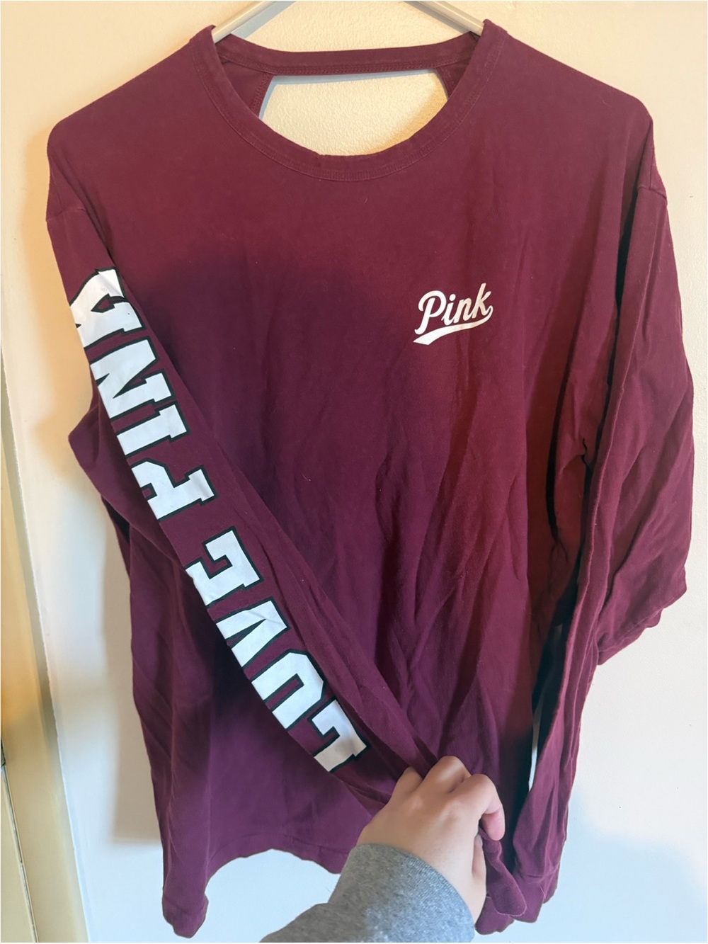 PINK Victoria's Secret Burgundy Long Sleeve Tee